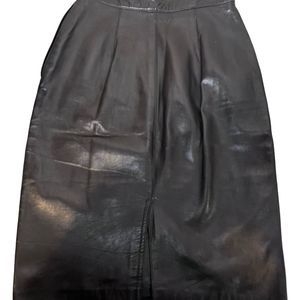 Maxima Nubuck Black Leather  Long Skirt  from Saks Fifth Ave